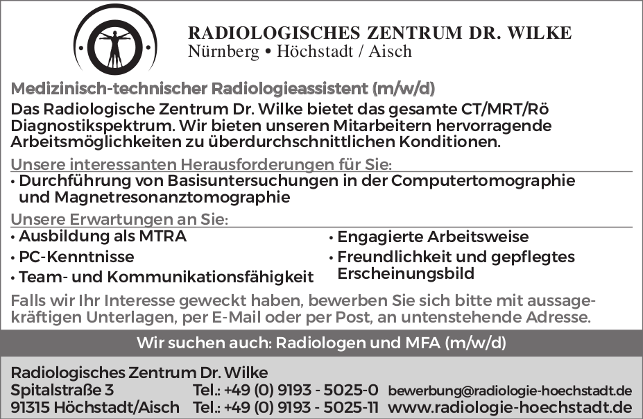 Medizinisch-technischer Radiologieassistent (m/w/d)
