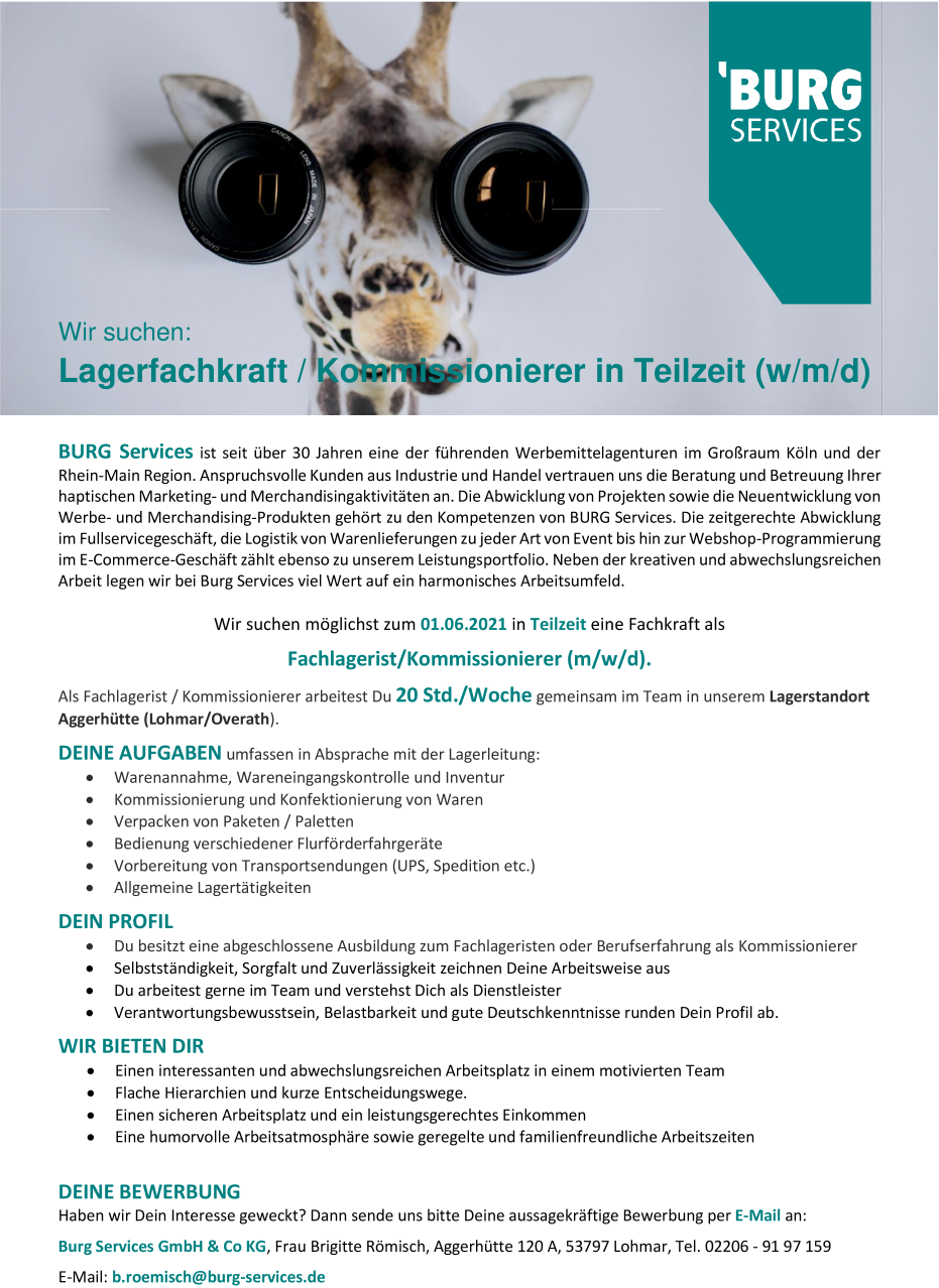 Lagerfachkraft / Kommissionierer in Teilzeit (w/m/d)