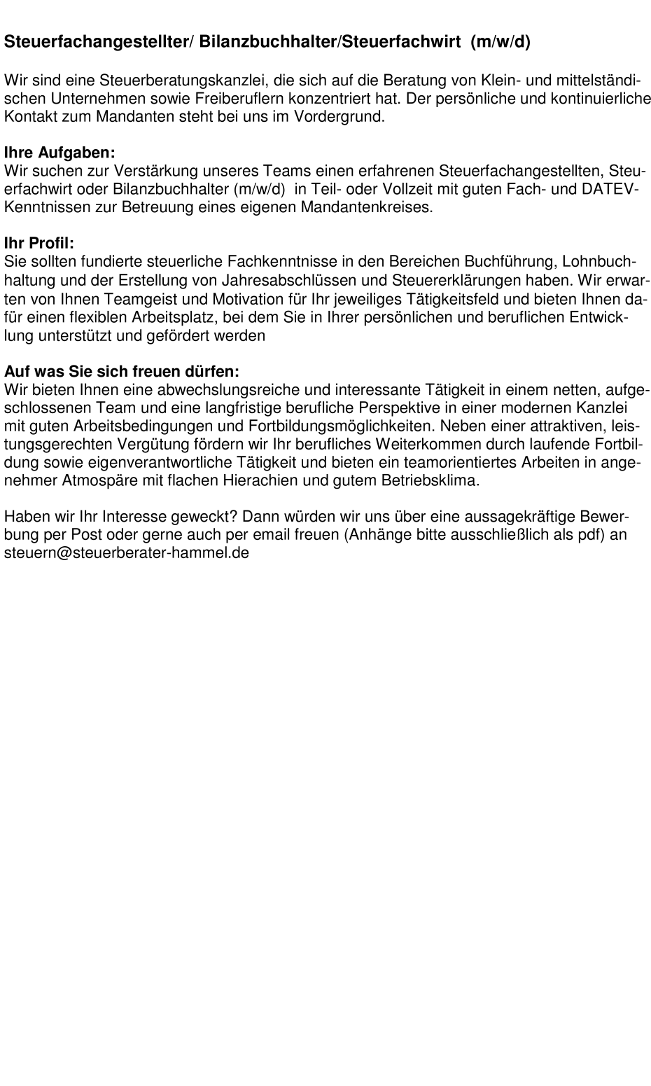 Steuerfachangestellte/Bilanzbuchhalter (m/w/d)