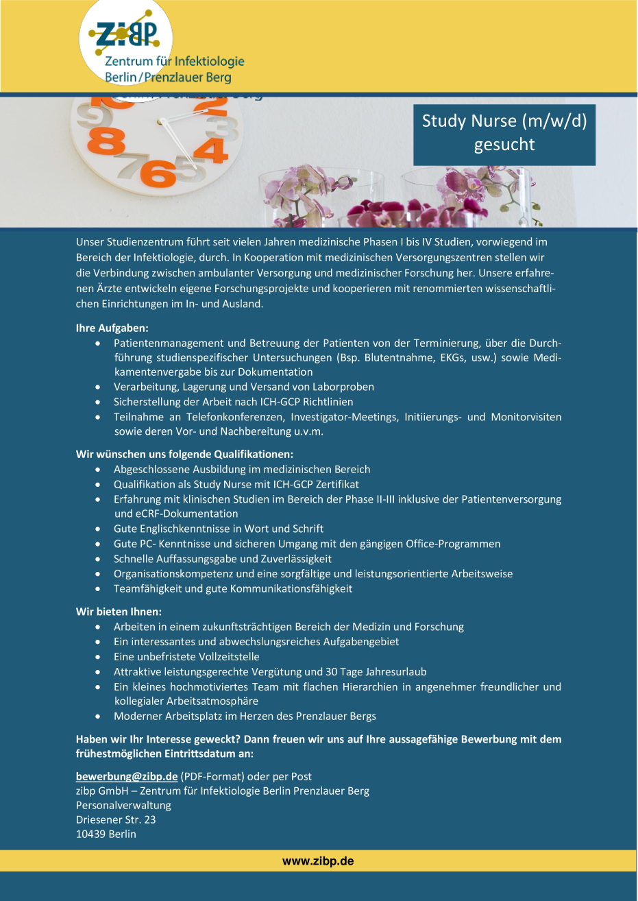 Study Nurse (m/w/d) gesucht