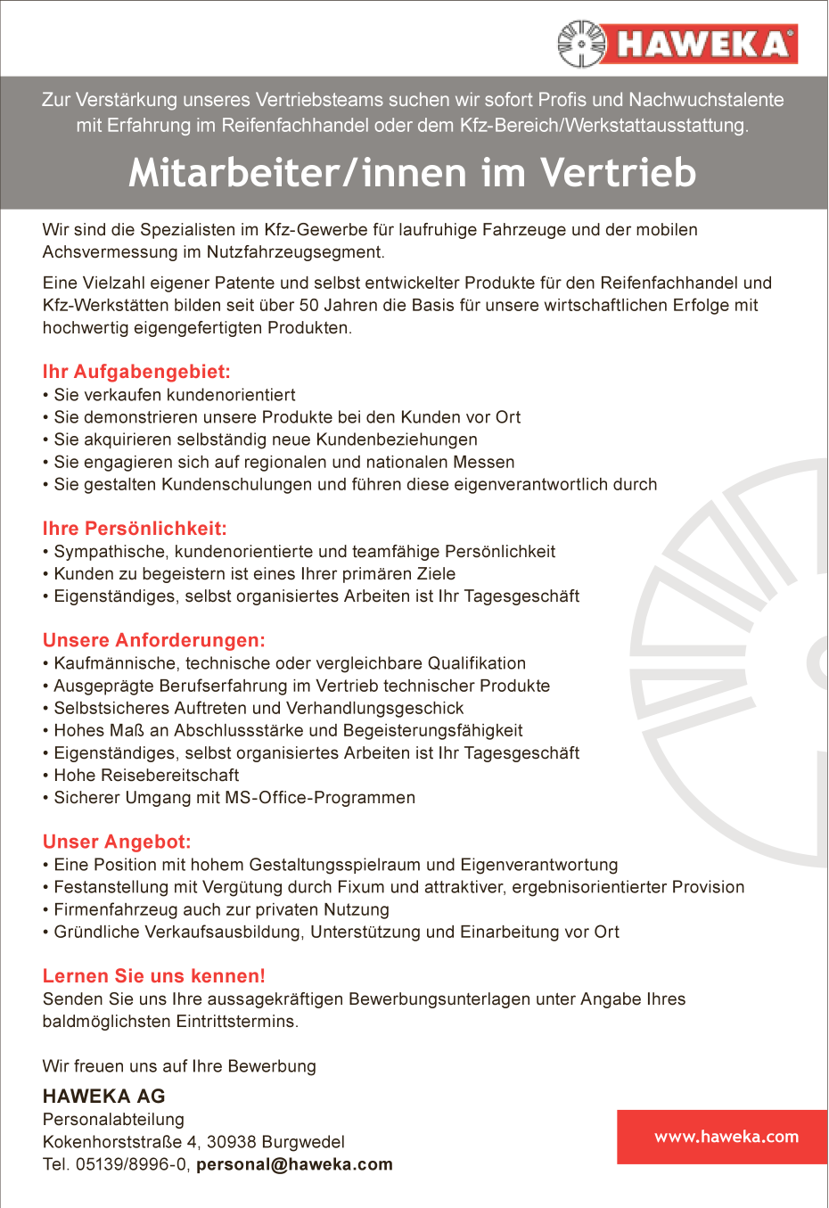 Mitarbeiter/innen im Vertrieb