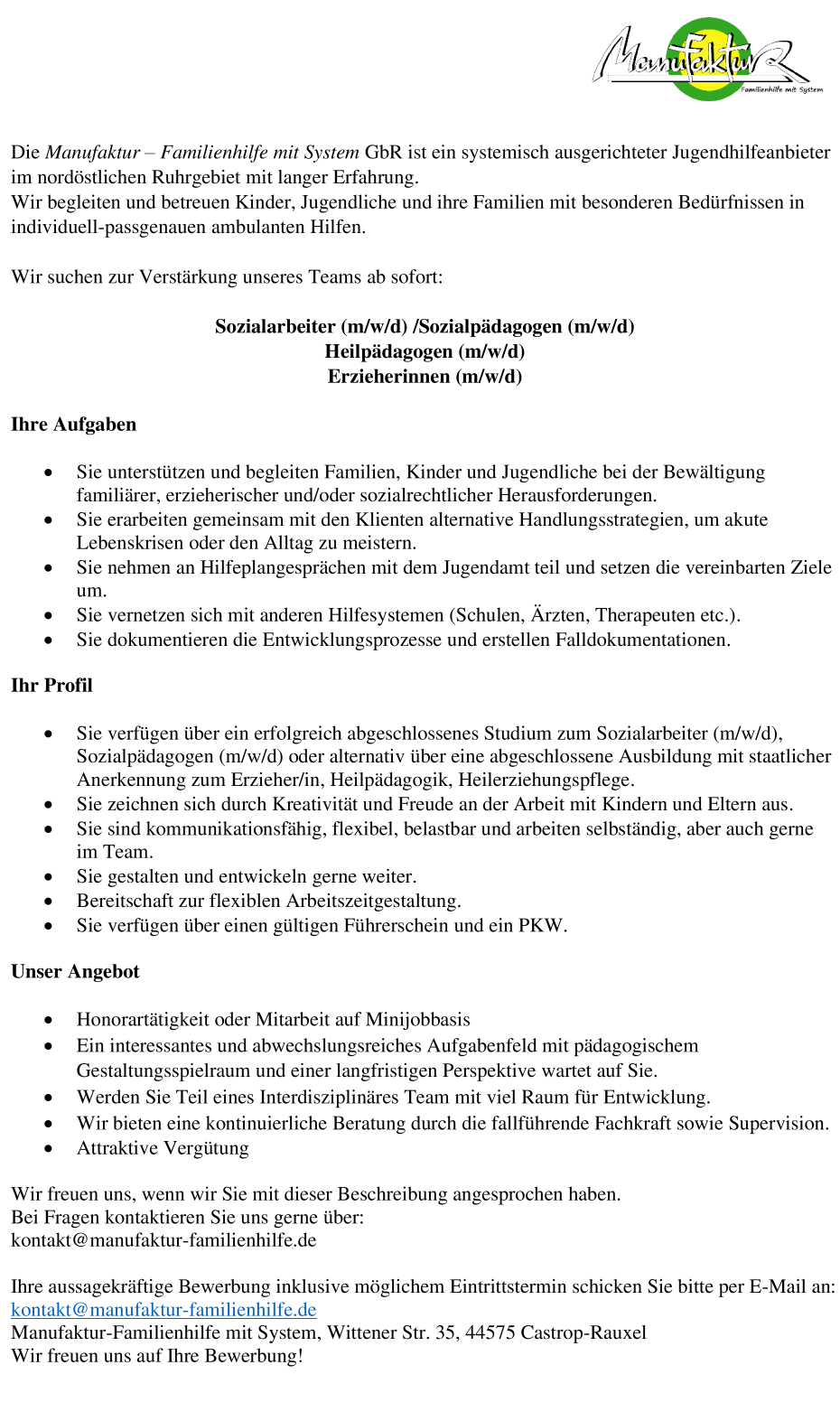 Ambulante Jugendhilfe