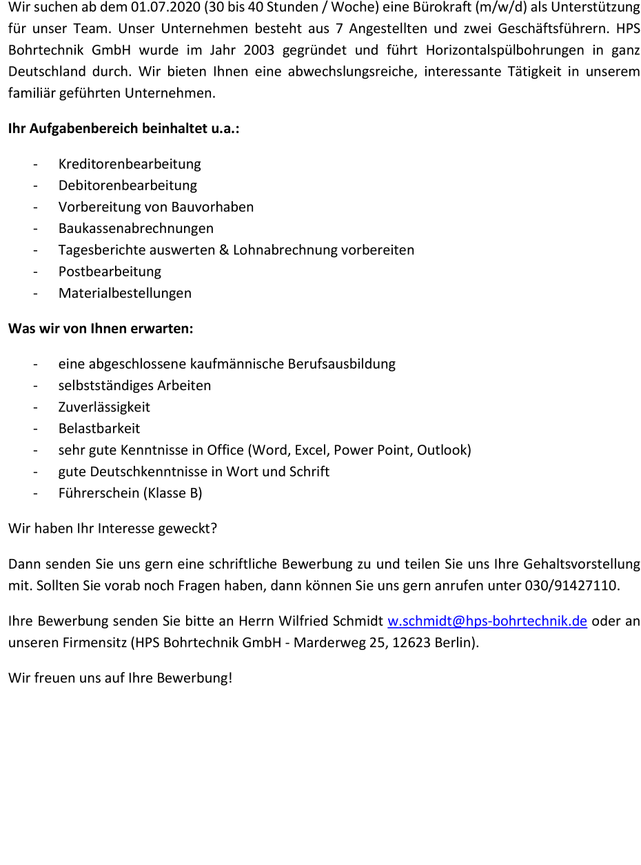 Büroleitung (w/m/d)