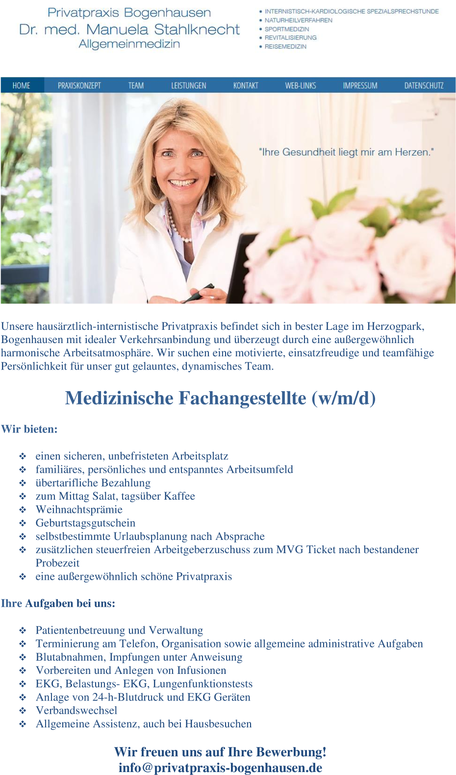 Medizinische Fachangestellte (w/m/d) für Privatpraxis Bogenhausen