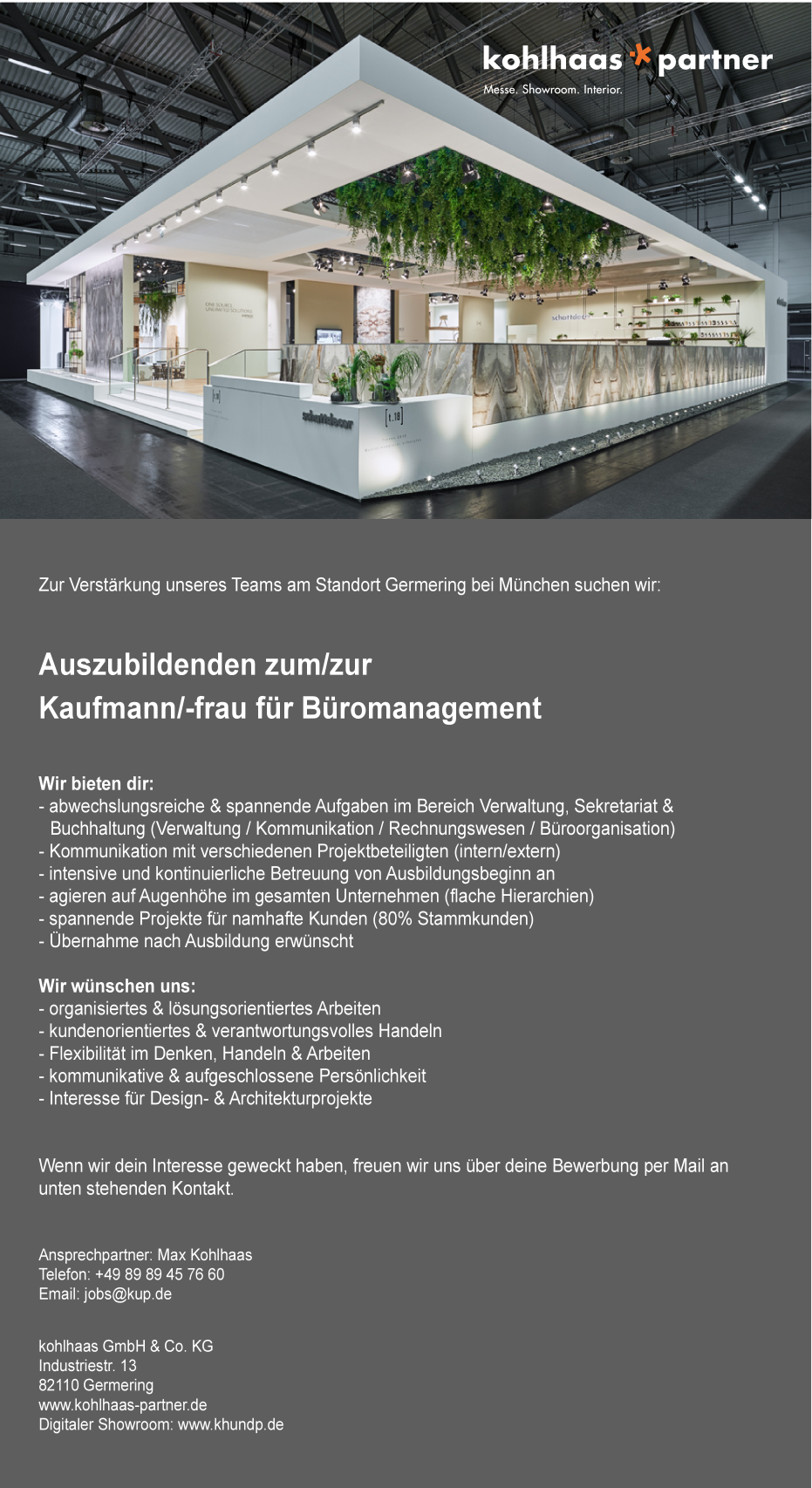 Auszubildung zum Bürokaufmann/-frau für Büromanagement