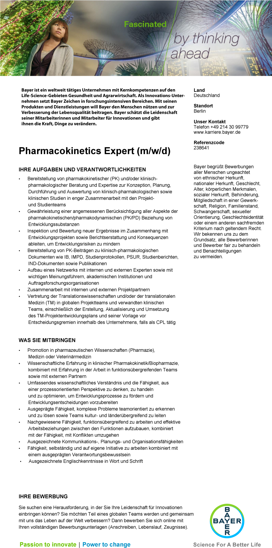 Pharmacokinetics Expert (m/w/d)