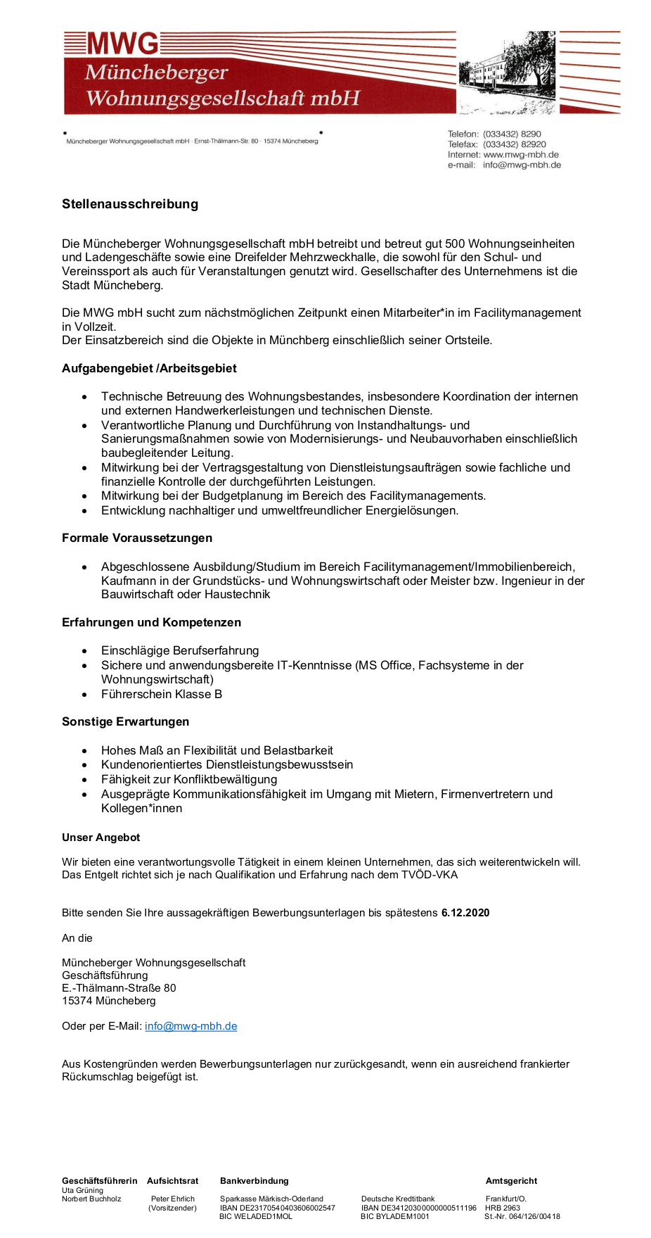 Mitarbeiter*in im Facilitymanagement