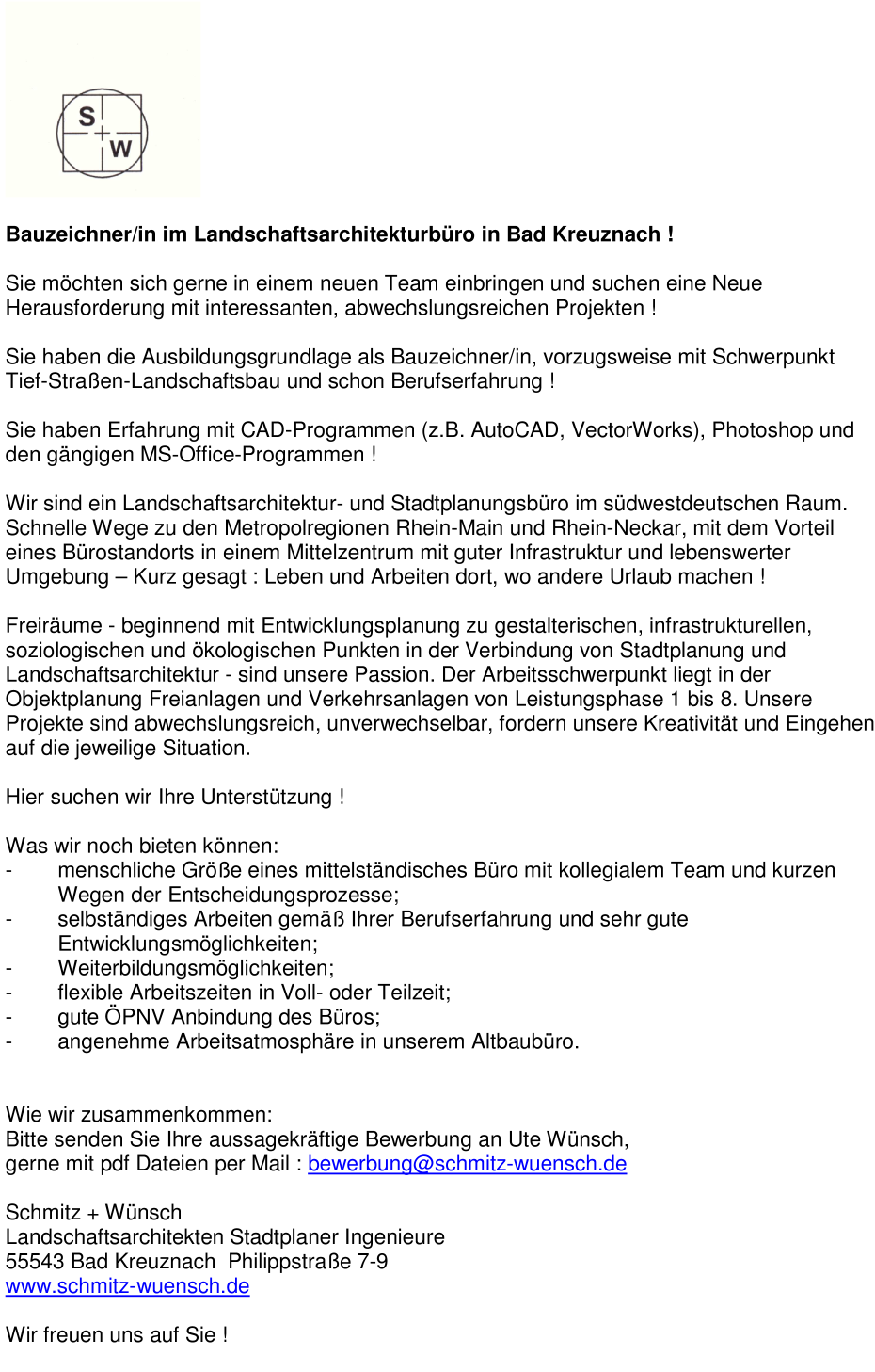 Bauzeichner/in Tief-Straßen-Landschaftsbau