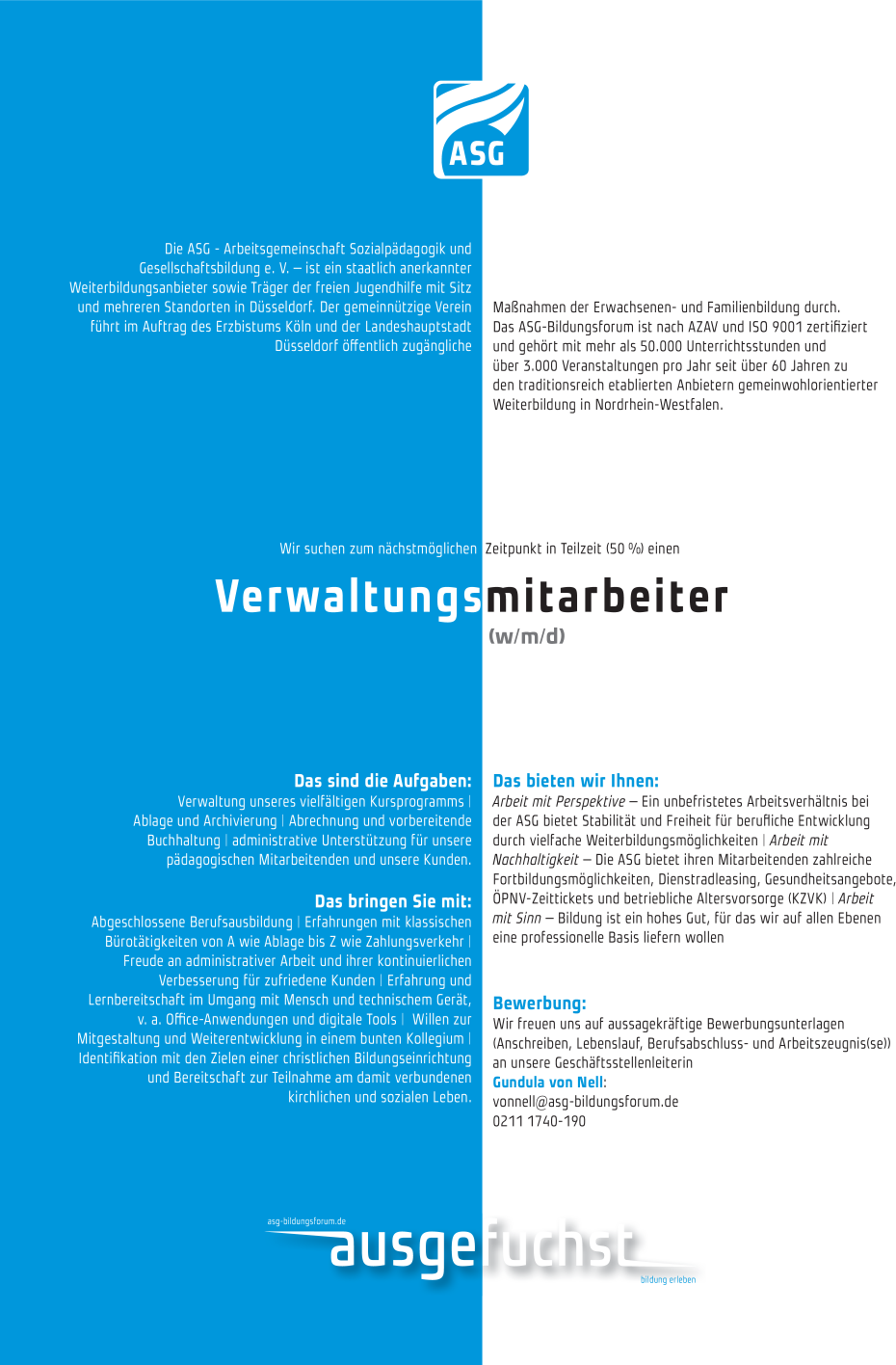 Verwaltungsmitarbeiter (w/m/d)