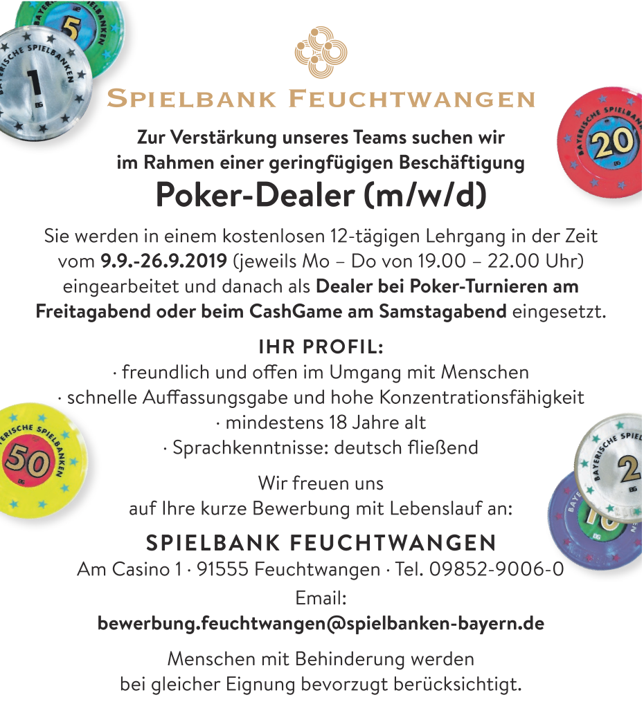 geringfügige Beschäftigung Pokerdealer w/m/d
