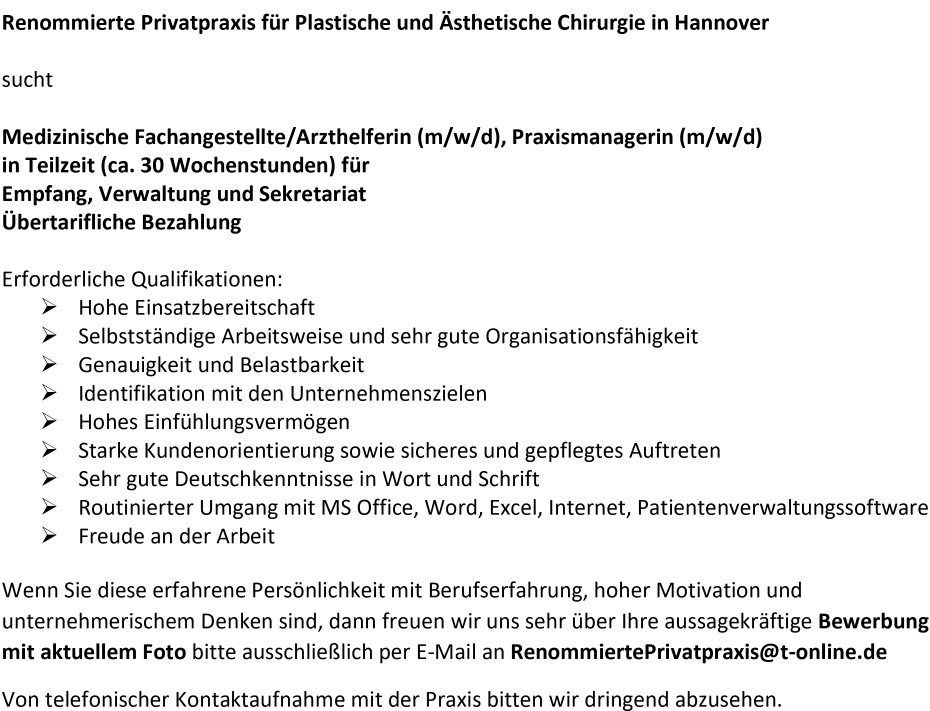 Medizinische Fachangestellte / Praxismanager (m/w/d)