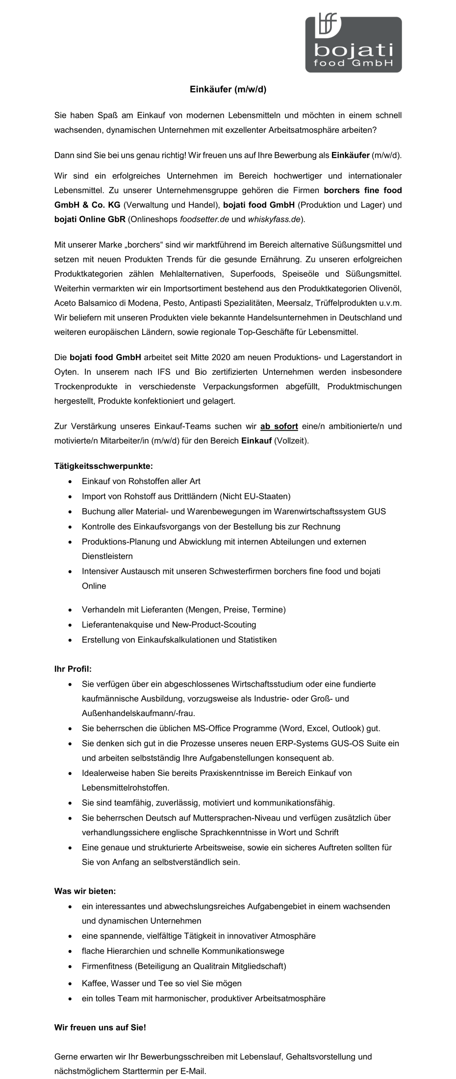 Einkäufer (m/w/d)