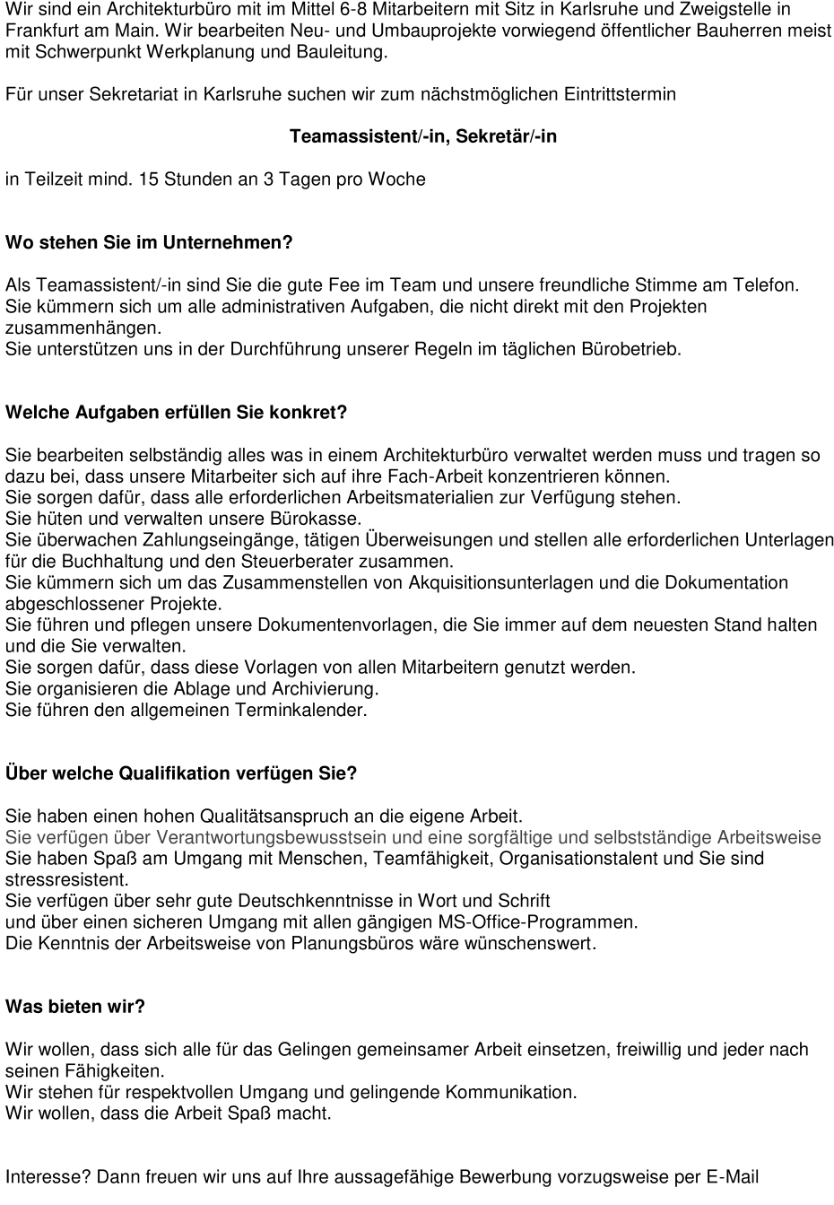 Teamassistenz, Sekretär/-in
