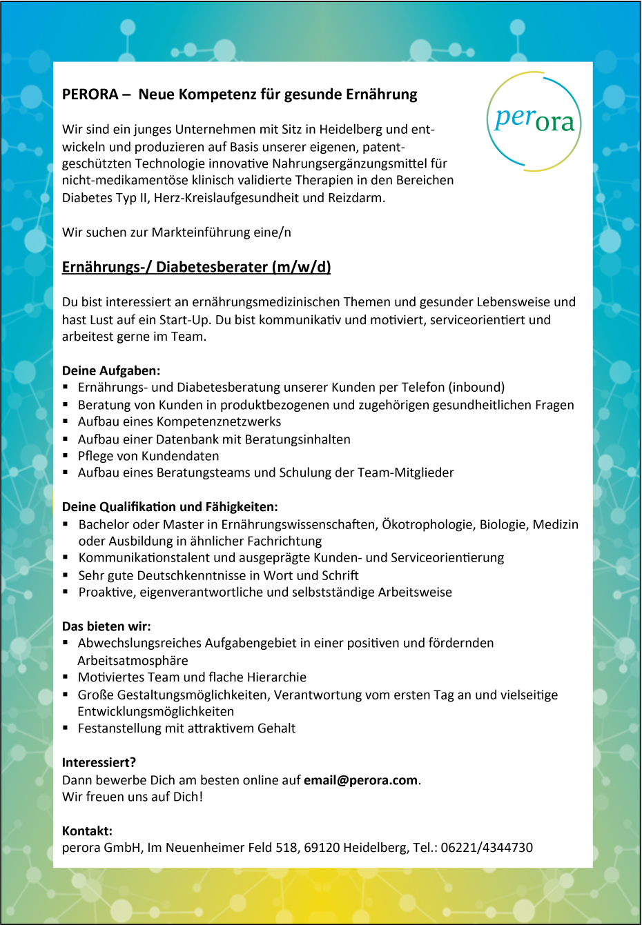 Ernährungs-/ Diabetesberater (m/w/d)