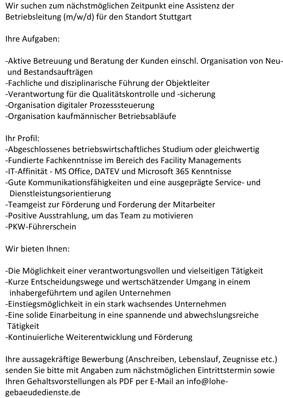 Kaufmännische Leitung