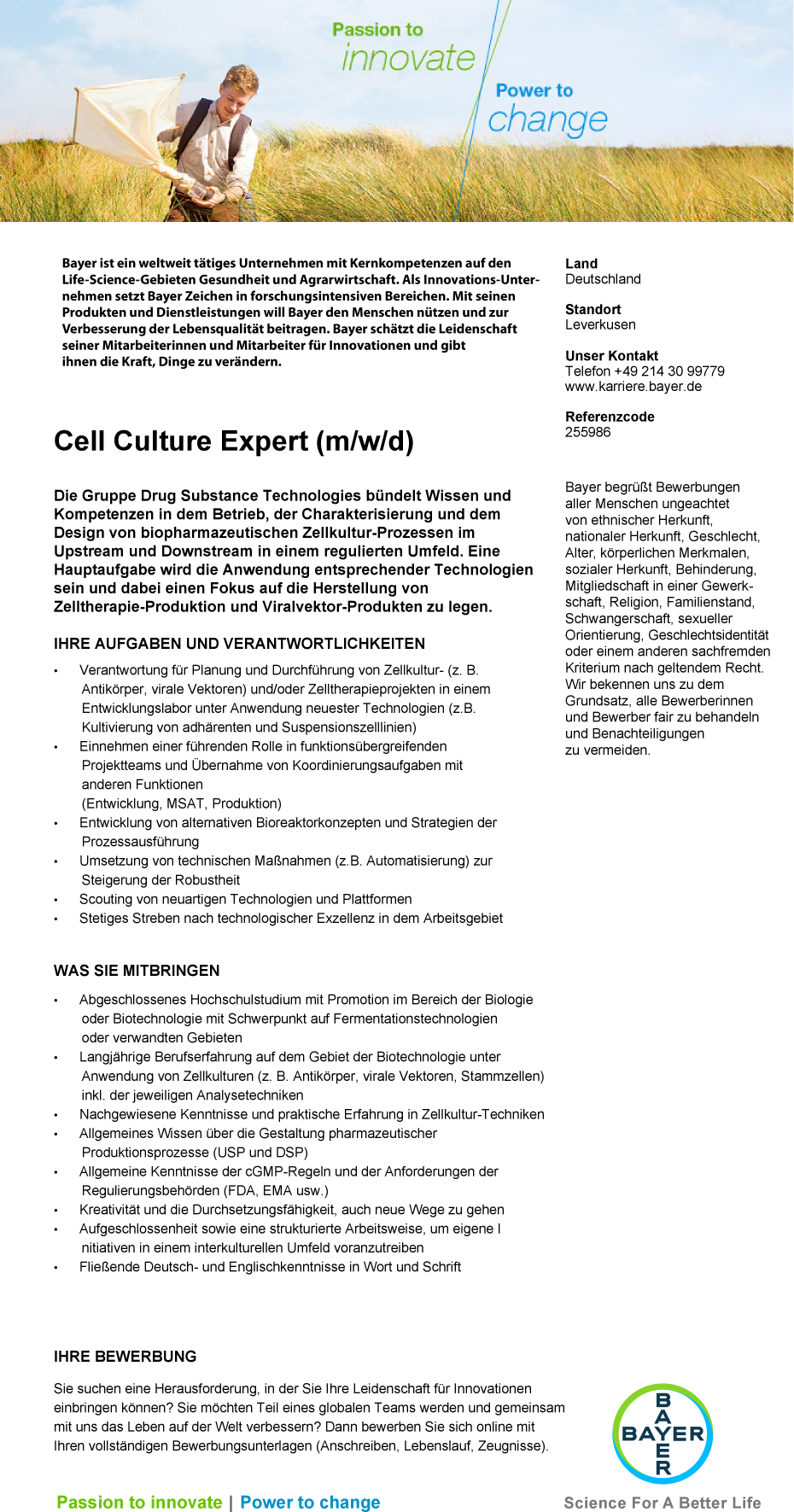 Cell Culture Expert (m/w/d)