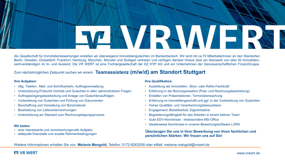 Teamassistenz (m/w/d) am Standort Stuttgart