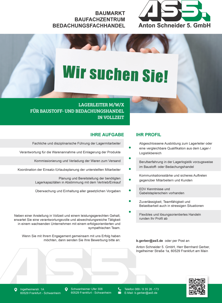 Lagerleiter (m/w/x)