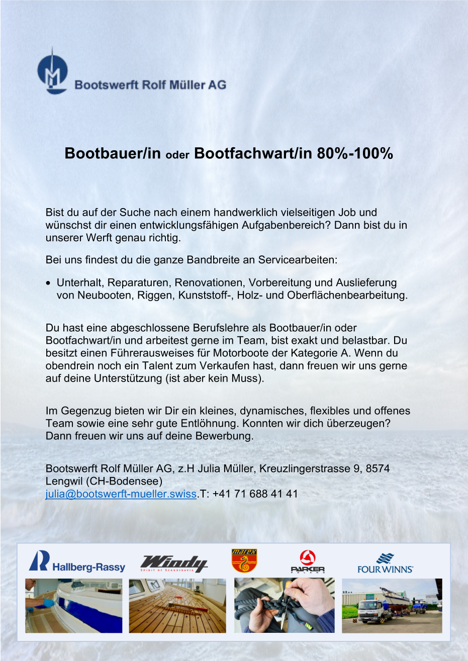 Bootsbauer/in oder Bootsfachwart/in