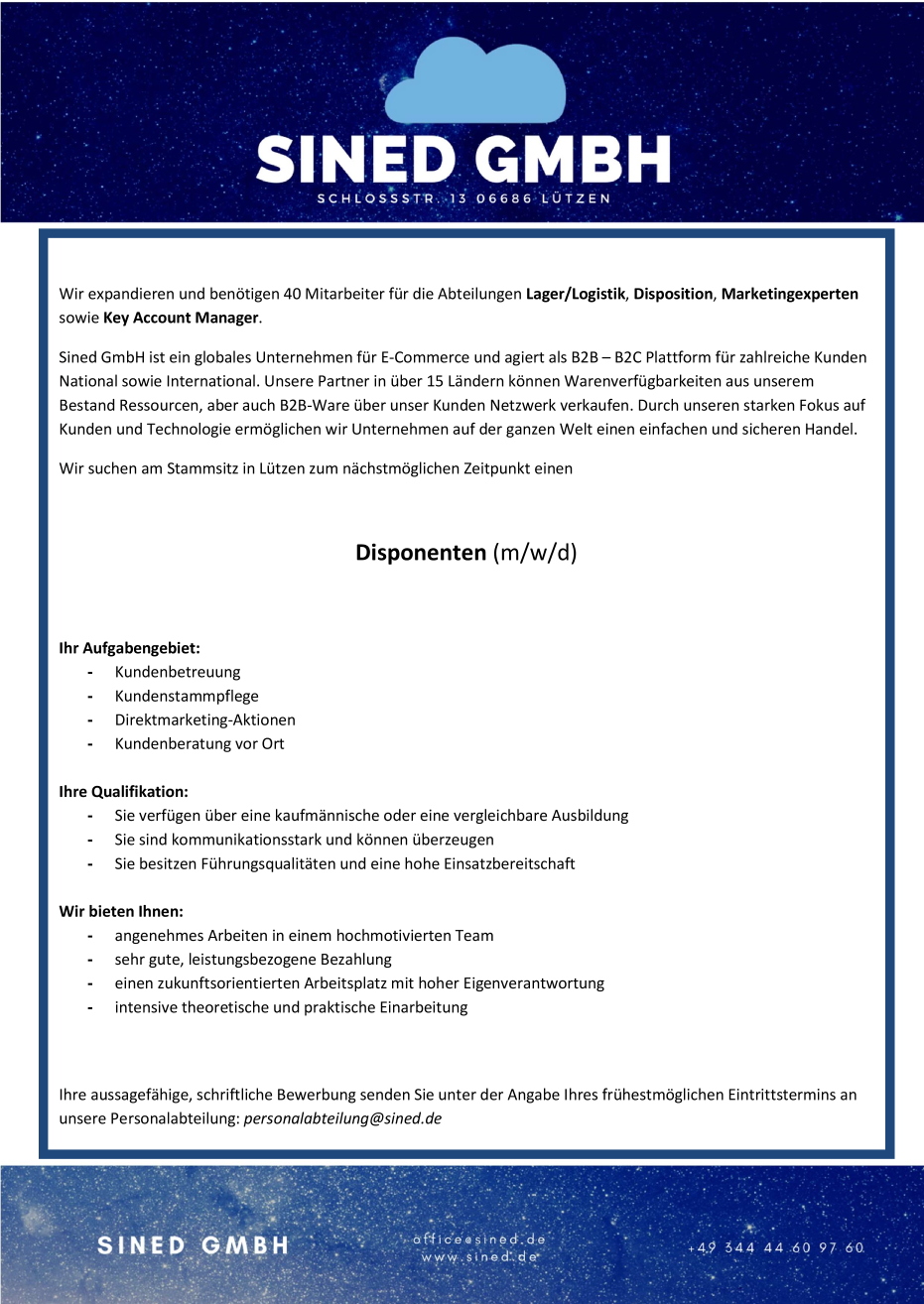 Disponent SINED GmbH - Sined - Sined GmbH - Disponent